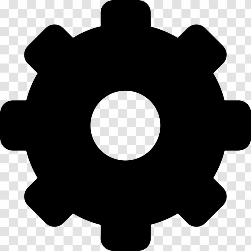 Gear Icon - Symbol - Black And White Transparent PNG