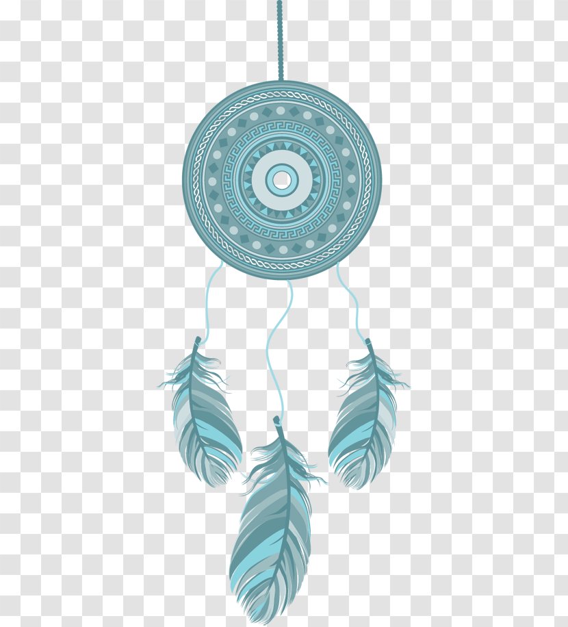 Dreamcatcher Blue Amulet Sticker - Boho Feathers Transparent PNG