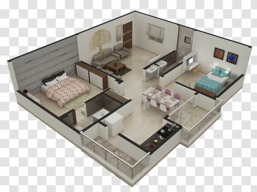 3D Floor Plan Apartment House - Room Transparent PNG