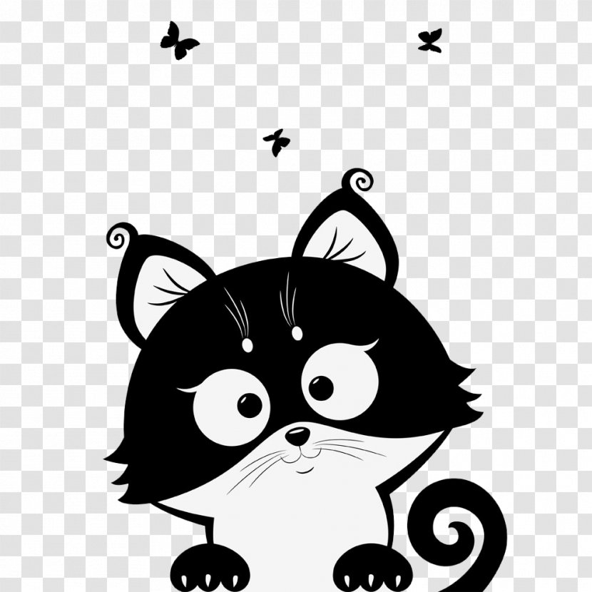 Cat Kitten Silhouette Cuteness - Cute Transparent PNG