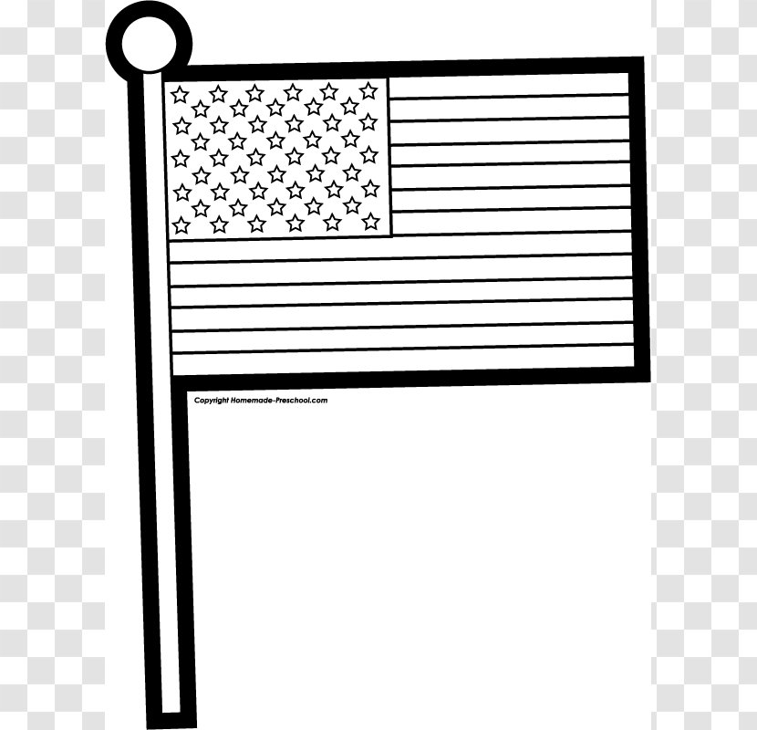 Flag Of The United States White Clip Art - Black And - Cliparts Transparent PNG
