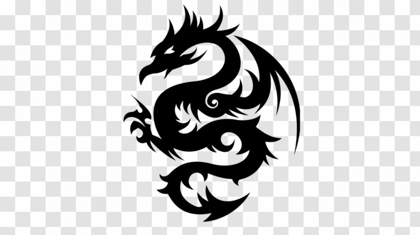 Tattoo Clip Art Chinese Dragon Tribal Tattoos - Blackandwhite Transparent PNG