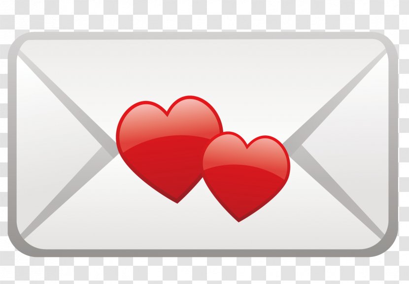 Red Heart - Letter - Heart-shaped Envelope Transparent PNG