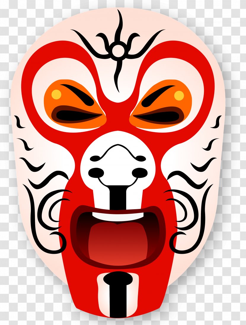 Illustration Peking Opera Mask Chinese Sun Wukong - Pert Transparent PNG
