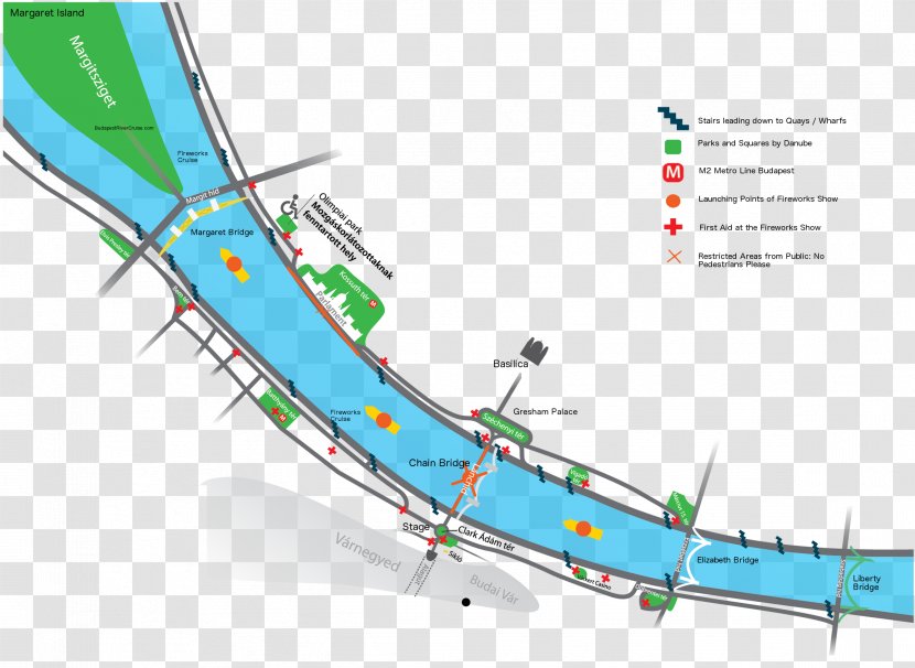 Budapest Danube Boat Tour Map River 2013 World Fencing Championships - Rocket - Bridge Transparent PNG