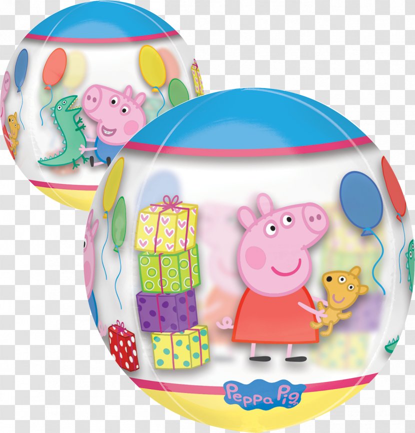Balloon George Pig Party Birthday Cake - Baby Toys Transparent PNG