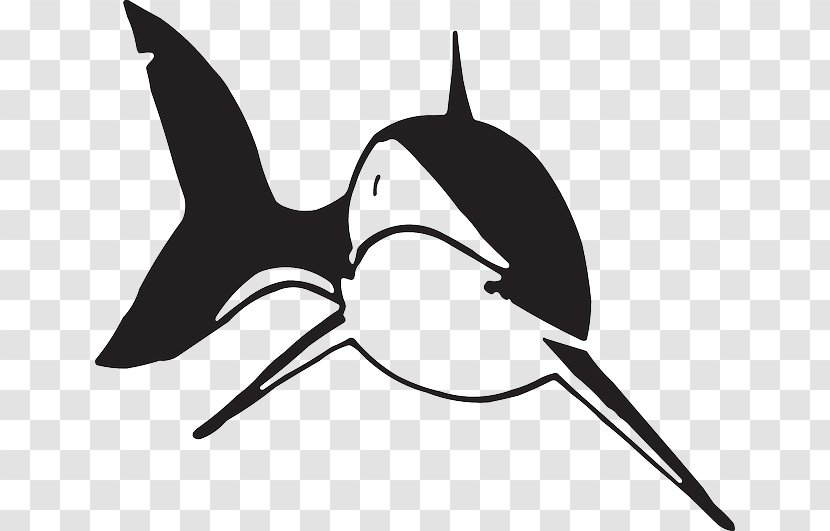 Shark Black And White Clip Art - Fish Transparent PNG