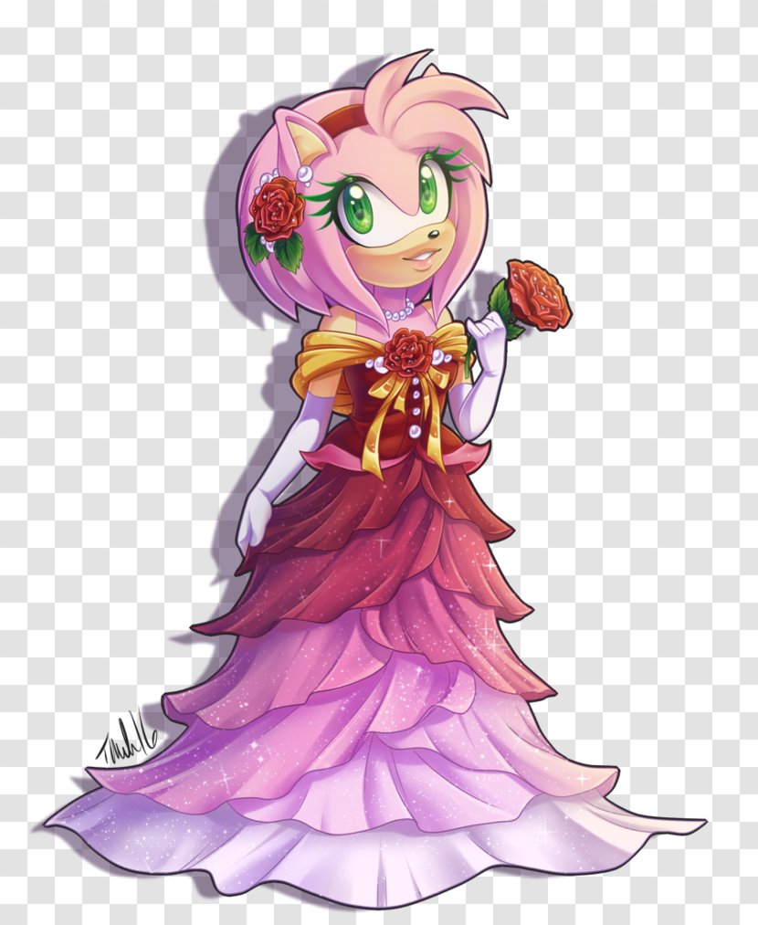 Amy Rose Rouge The Bat Dress Sega - Frame Transparent PNG