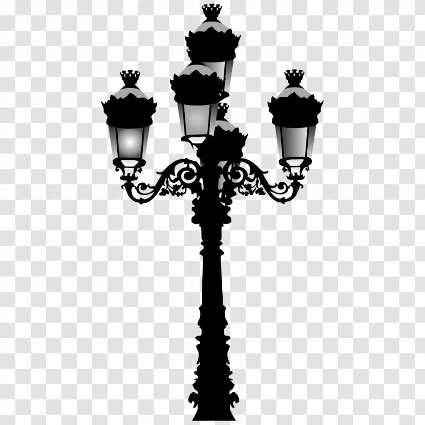 Light Street Lamp Fototapet - Black And White - Floor Transparent PNG
