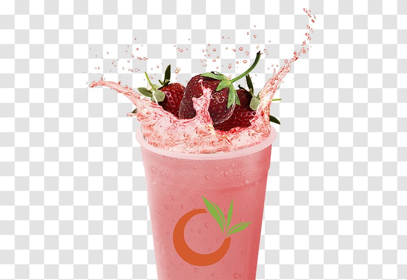 Green Tea Health Shake Smoothie Cocktail Garnish - Strawberry Transparent PNG