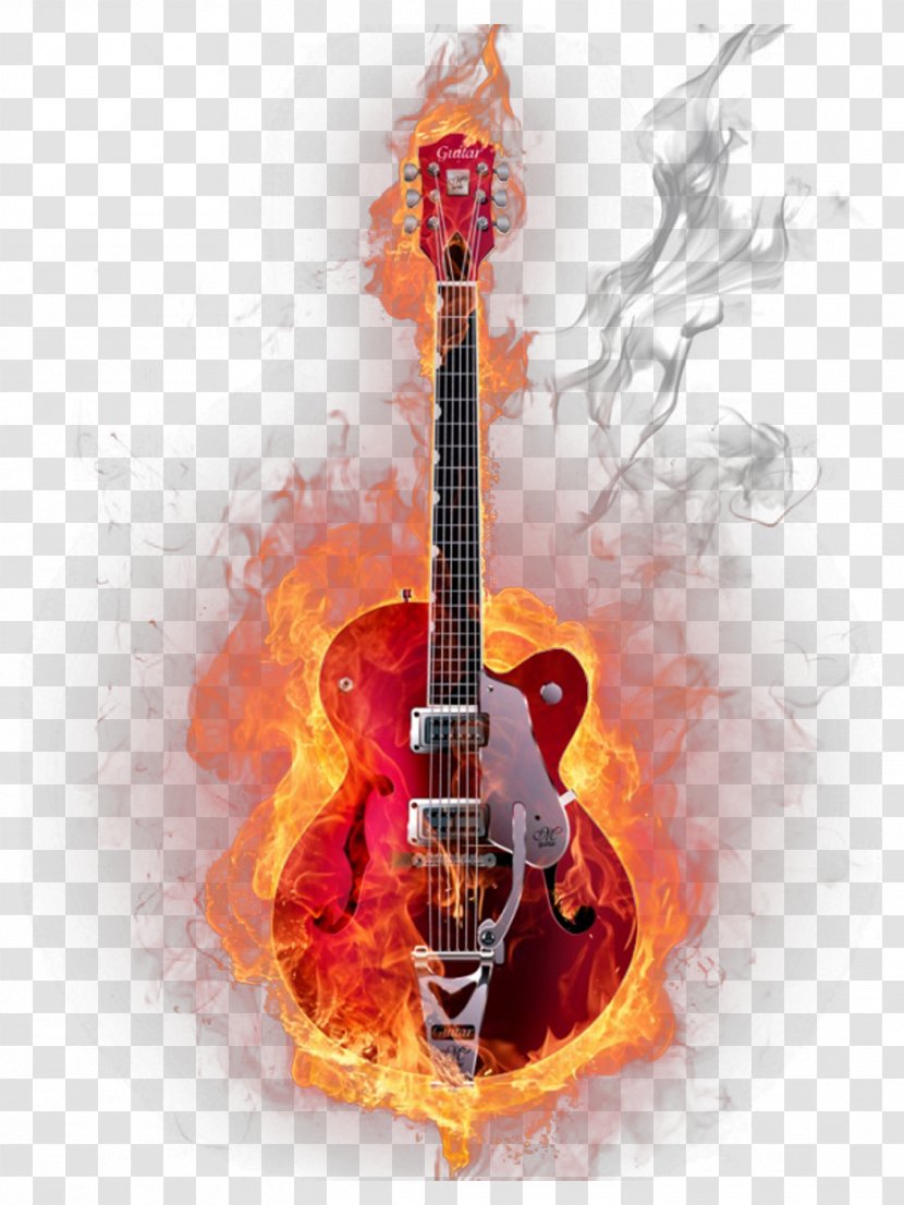 Gibson ES Series ES-335 Les Paul Custom Guitar - Cartoon - Burning Letter A Transparent PNG