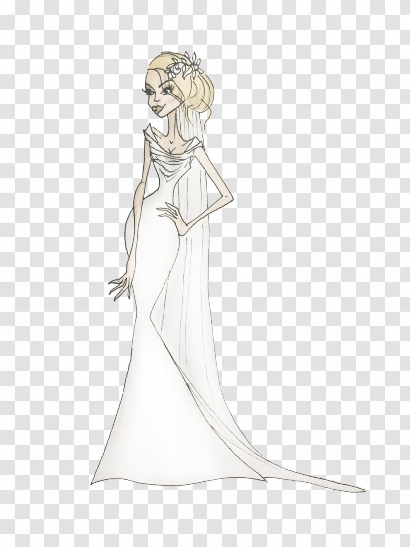 Woman Gown Illustration Wedding Dress - Frame Transparent PNG