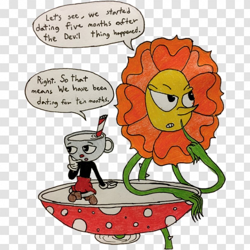 Cuphead Drawing Carnation Cartoon - Flowering Plant Transparent PNG