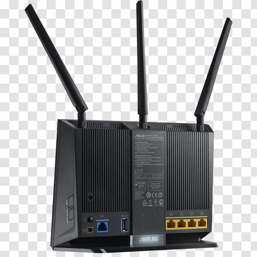 DSL Modem Wireless Router ASUS RT-AC68U Digital Subscriber Line - Vdsl - Dsl Transparent PNG