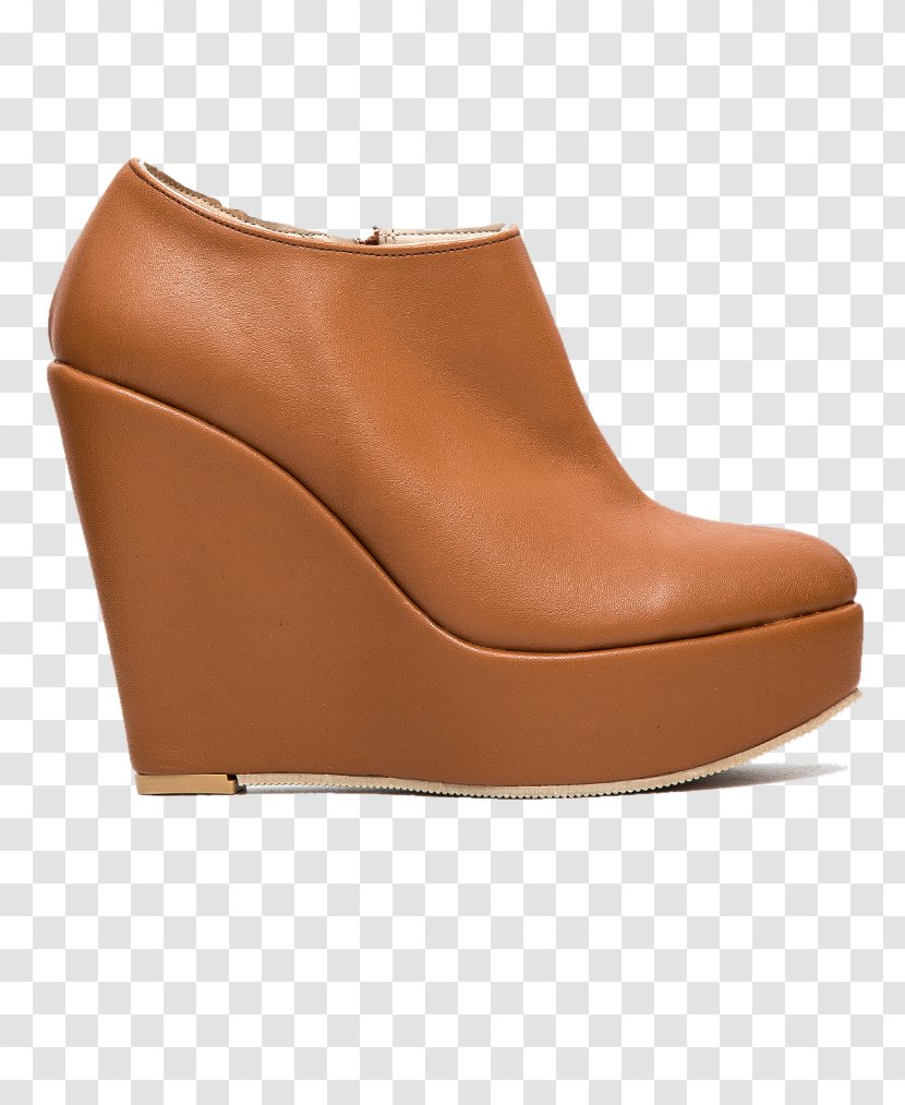 Brown Caramel Color Leather Boot - Shoe Transparent PNG