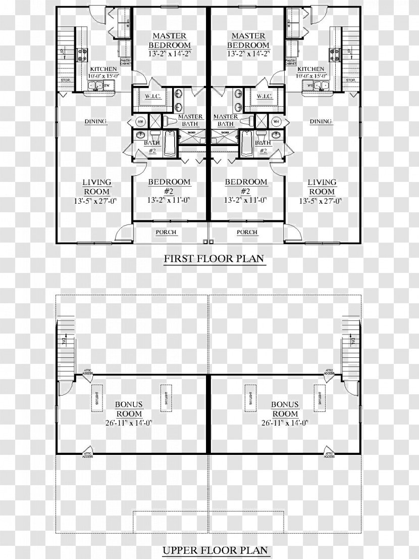 House Plan Storey Floor Bedroom Transparent PNG