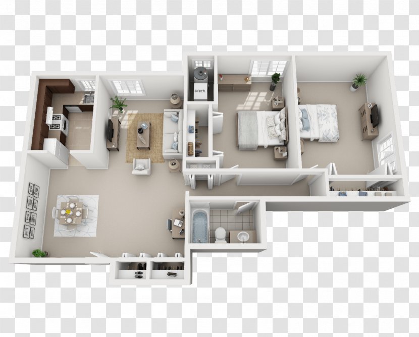 Watervliet Lake Shore Park Apartments Floor Plan Bedroom - Apartment Transparent PNG