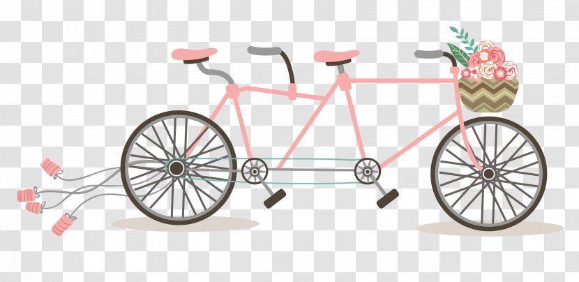 Wedding Invitation Tandem Bicycle Clip Art - Gift - Bicycles Transparent PNG