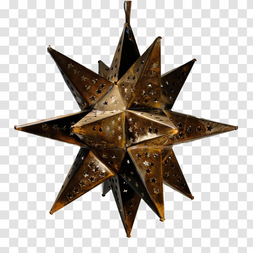 Star Of Ishtar Moravian Octagram - Gold - Hanging Stars Transparent PNG