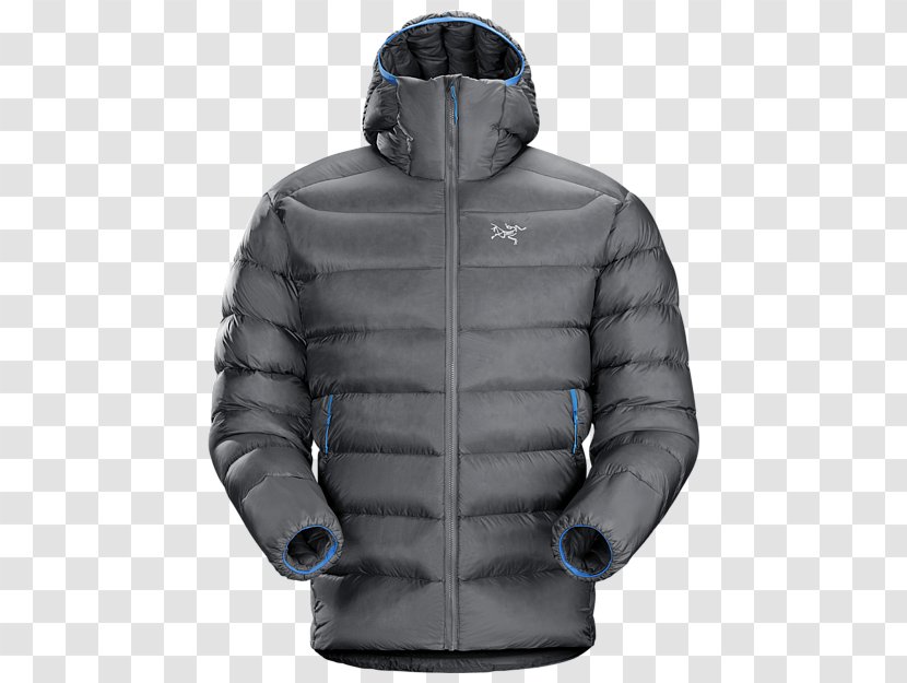 Hoodie Jacket Arc'teryx Down Feather Clothing - Electric Blue - Goose Transparent PNG