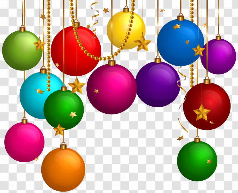 Christmas Ornament Clip Art - Hanging Balls Decor Transparent PNG
