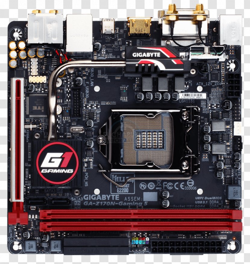 Intel Gigabyte GA-Z170N-Gaming 5 Socket 1151, MiniITX Motherboard Mini-ITX LGA 1151 - Miniitx Transparent PNG