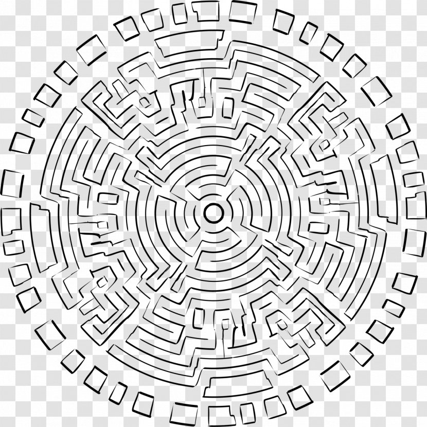Maya Civilization Labyrinth Maze Drawing Line Art - Point Transparent PNG
