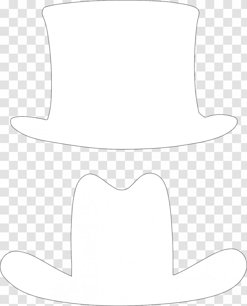 Hat White Line Art - Black And Transparent PNG