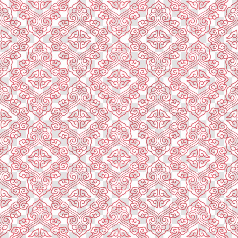 Motif - Shading - China Wind Pattern Vector Red Background Transparent PNG