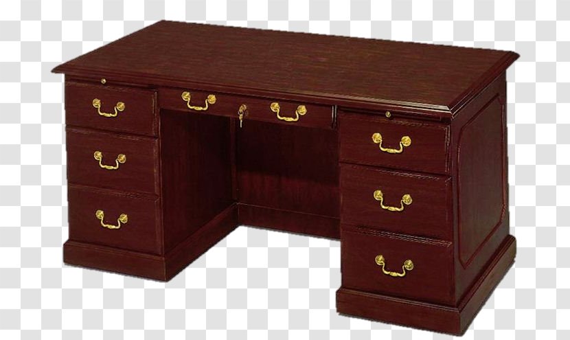 Desk Table Office Furniture Hutch - Filing Cabinet - Executive Transparent PNG
