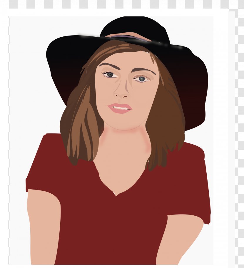 Woman With A Hat Portrait Clip Art - Silhouette Transparent PNG