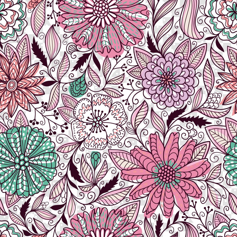 Motif Knitting Pattern - National Wind Flower Patterns Transparent PNG
