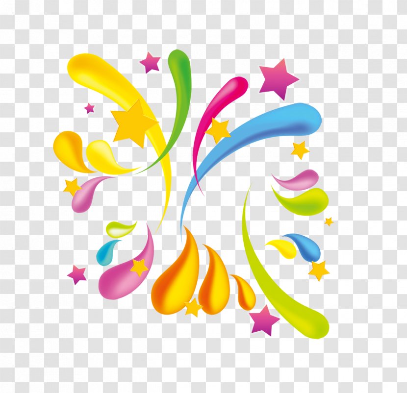 Poster CorelDRAW - Flower - Color Drops Transparent PNG