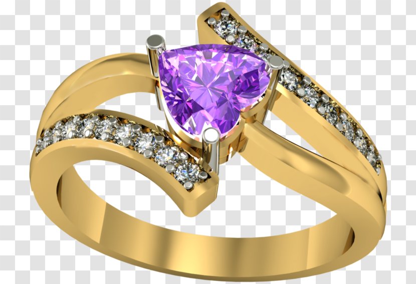 Amethyst Wedding Ring Crystal Jewellery - Gold - Rakhi Brother Sister Transparent PNG