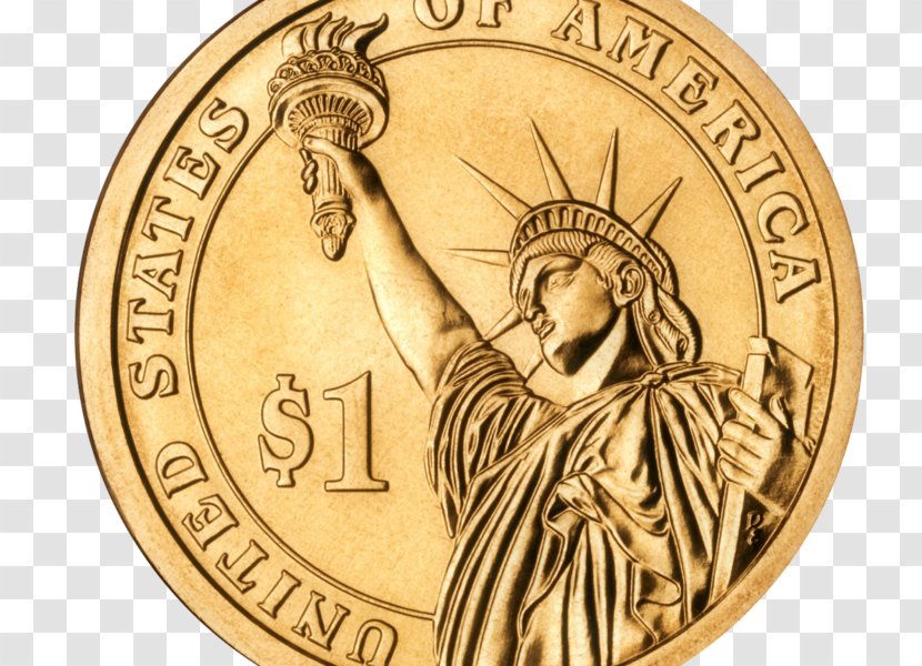 Dollar Coin Presidential $1 Program United States One-dollar Bill - Gold Transparent PNG