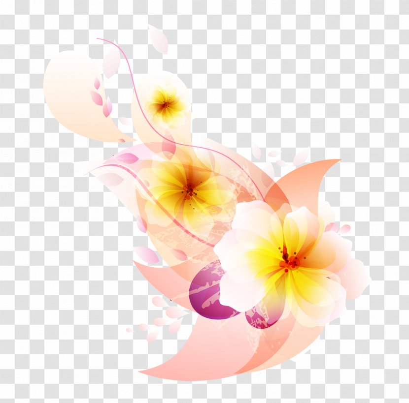 Colorful Abstract Flowers - Color - Blossom Transparent PNG