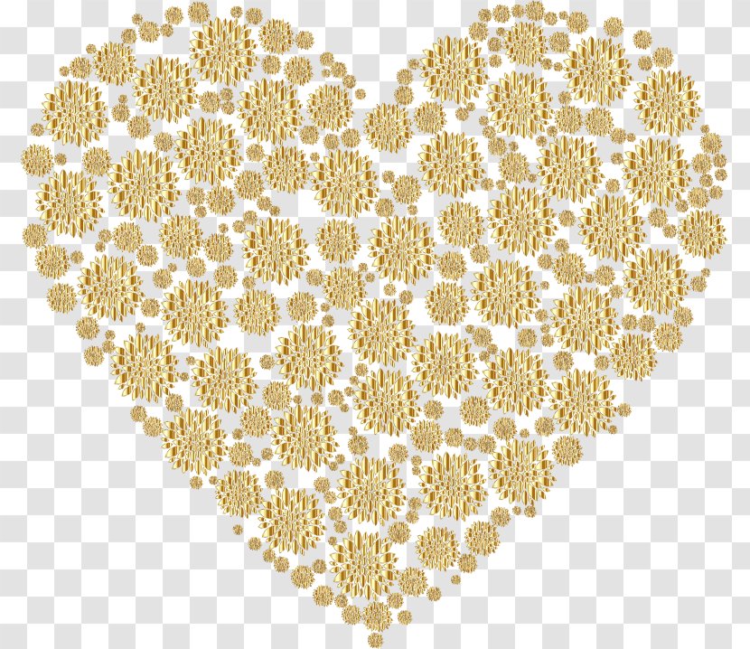 Petal Heart Flower Clip Art - Tree - Gold Transparent PNG