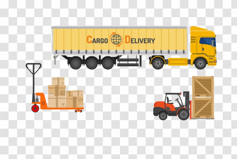 Truck Car Logistics - Vehicle - Vector Yellow Large Transparent PNG