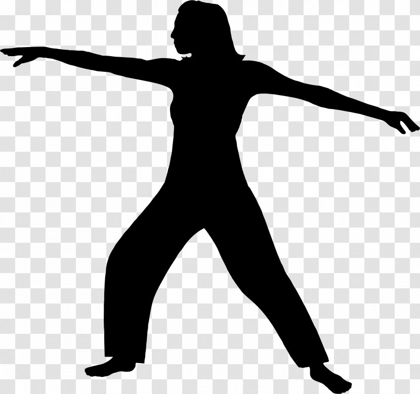Physical Exercise Silhouette Yoga Fitness - Black And White - Chi Transparent PNG