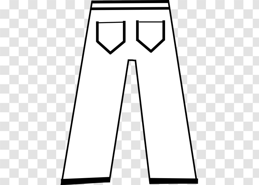 Pants Jeans White Clip Art - Black - Dress Cliparts Transparent PNG