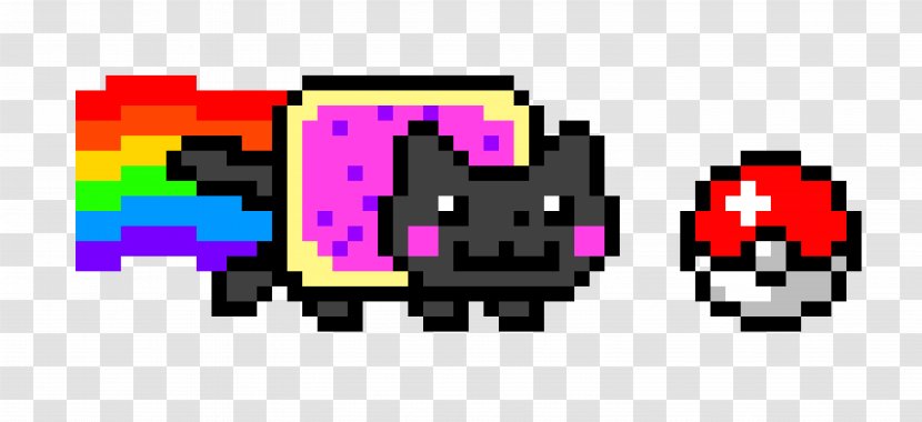 Nyan Cat YouTube Pixel Art - Magenta - Pokeball Transparent PNG