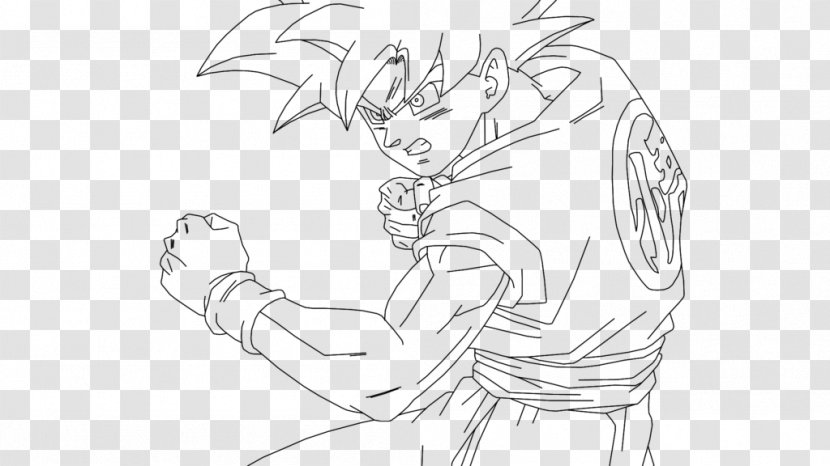 Goku Super Saiyan Drawing Dragon Ball - Black And White Transparent PNG