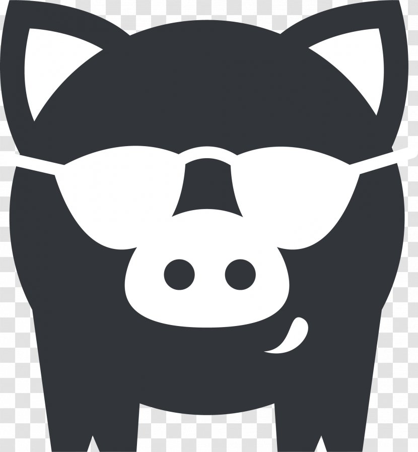 Domestic Pig Sticker Decal Silhouette - Illustration - Wearing The Glasses Of Like Transparent PNG