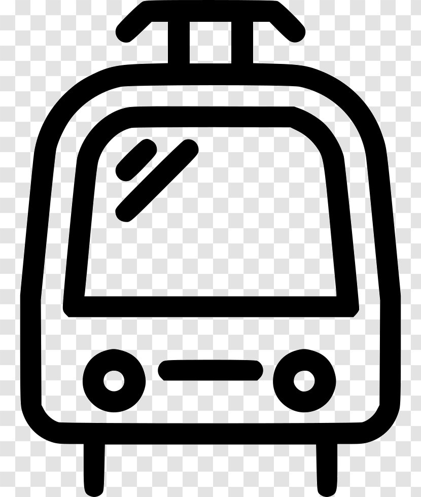 Clip Art Trolley Transport - Black And White - Bus Transparent PNG