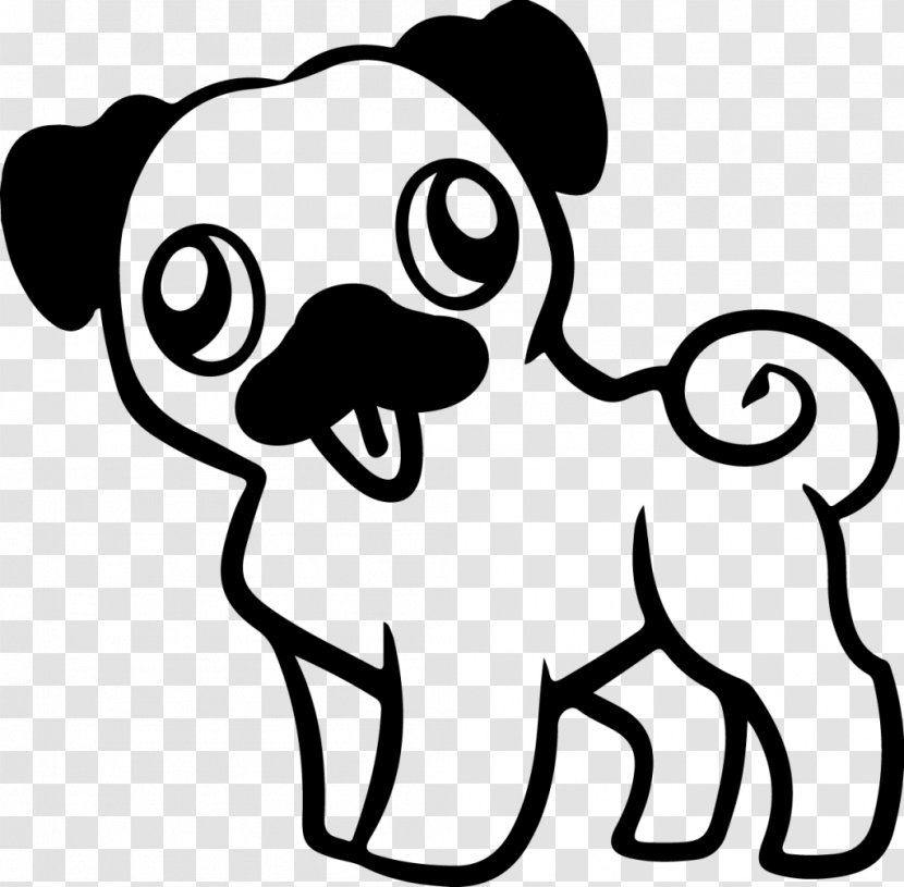 Pug Puppy Coloring Book Drawing Adult - Heart Transparent PNG