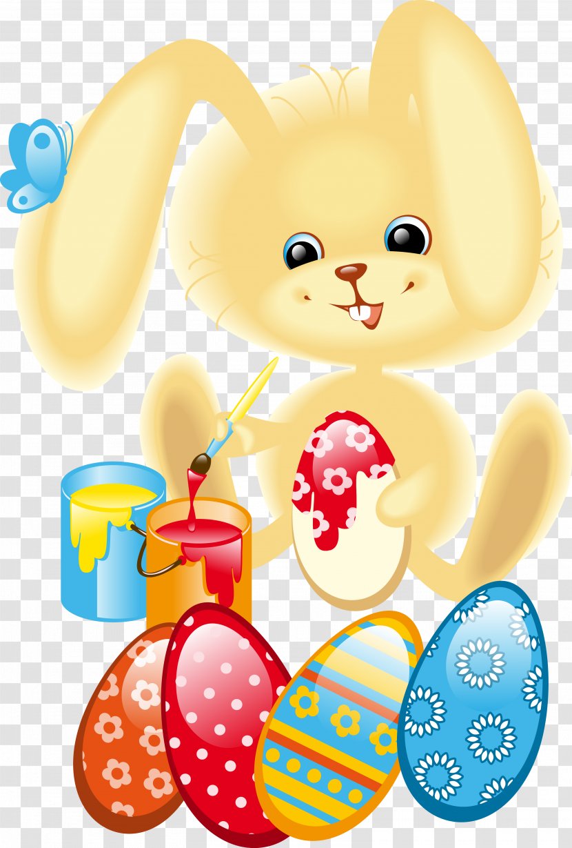 Easter Bunny Rabbit Garland Egg Transparent PNG