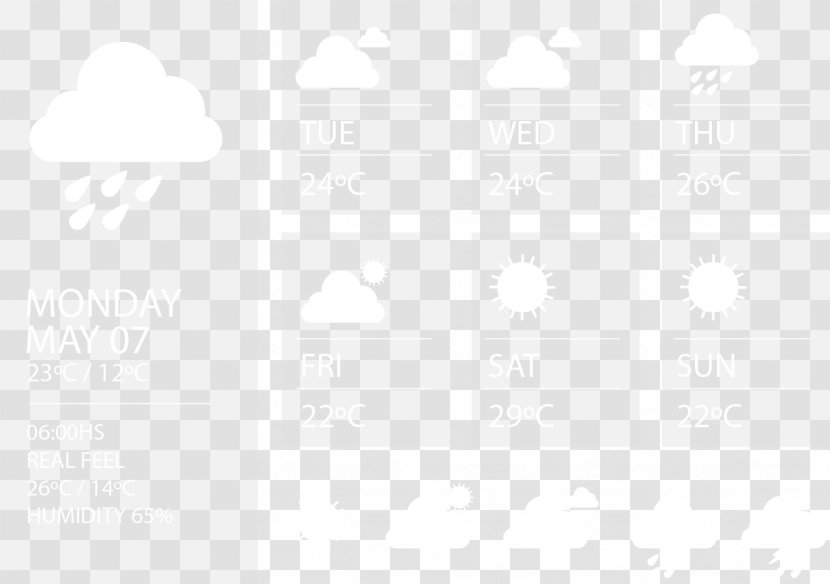 White Pattern - Rectangle - Vector Painted Weather Forecast Transparent PNG