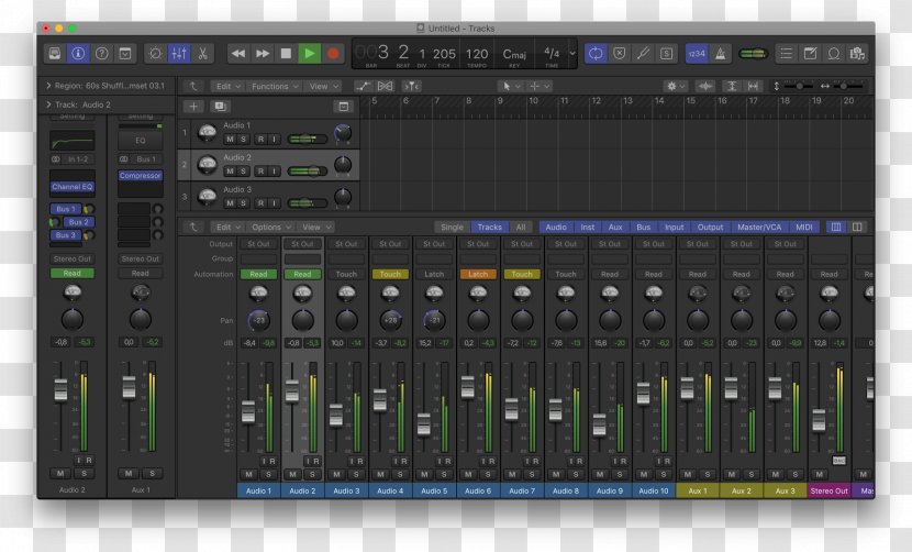Audio Mixers Logic Pro Sound Computer Software Mixing - Retina Display Transparent PNG