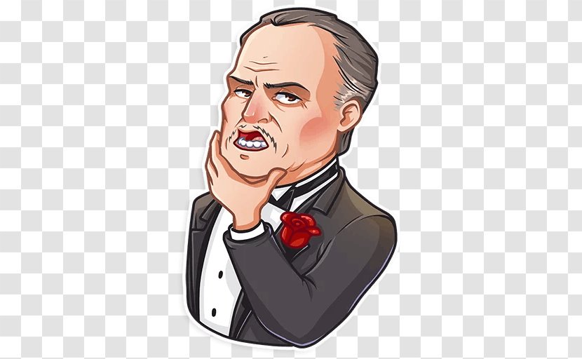 Vito Corleone Sticker Telegram Character - Vkontakte - Facial Hair Transparent PNG