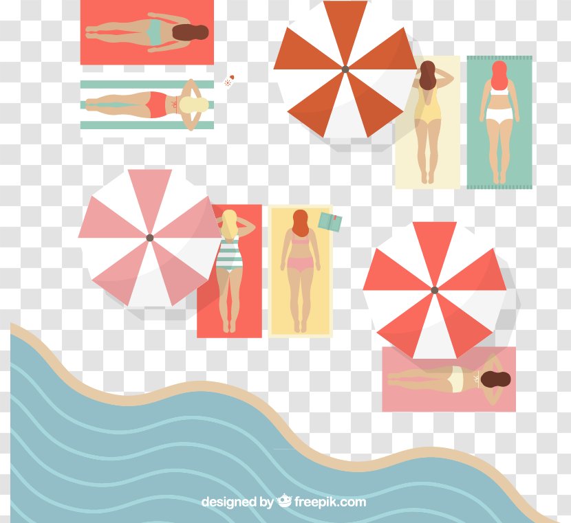 Beach Euclidean Vector - Area - A Plan View Of The Sunbathing Material Downloaded, Transparent PNG